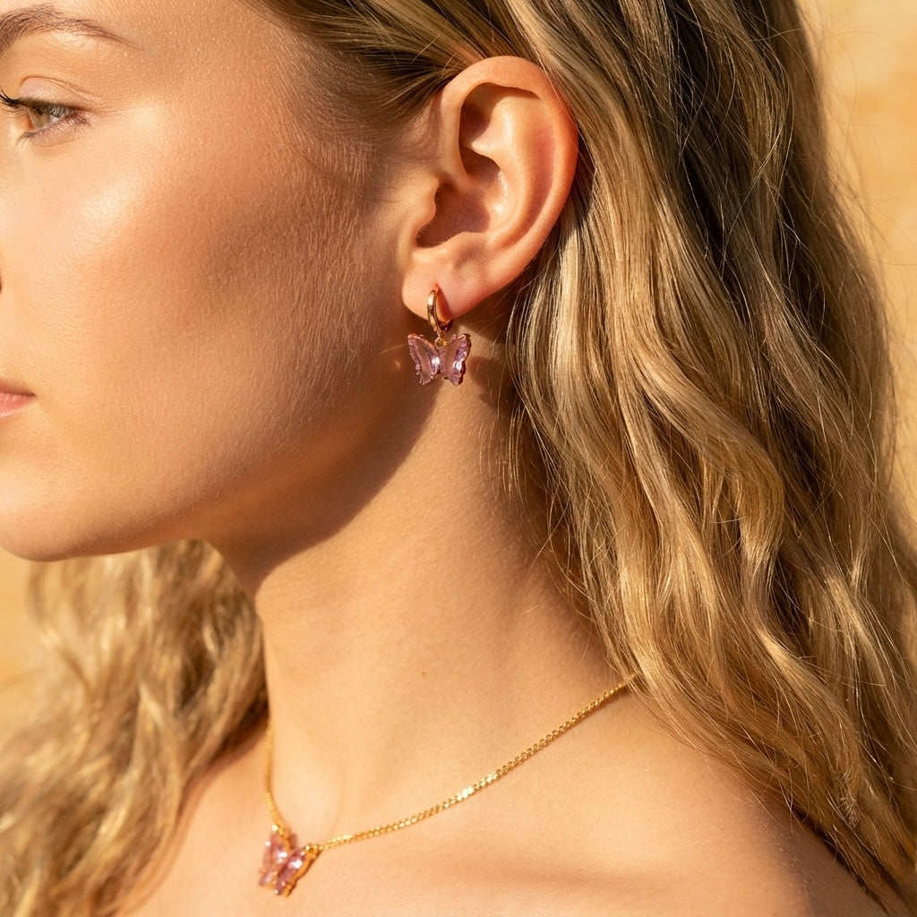 Amethyst Butterfly Earrings by Lupaire