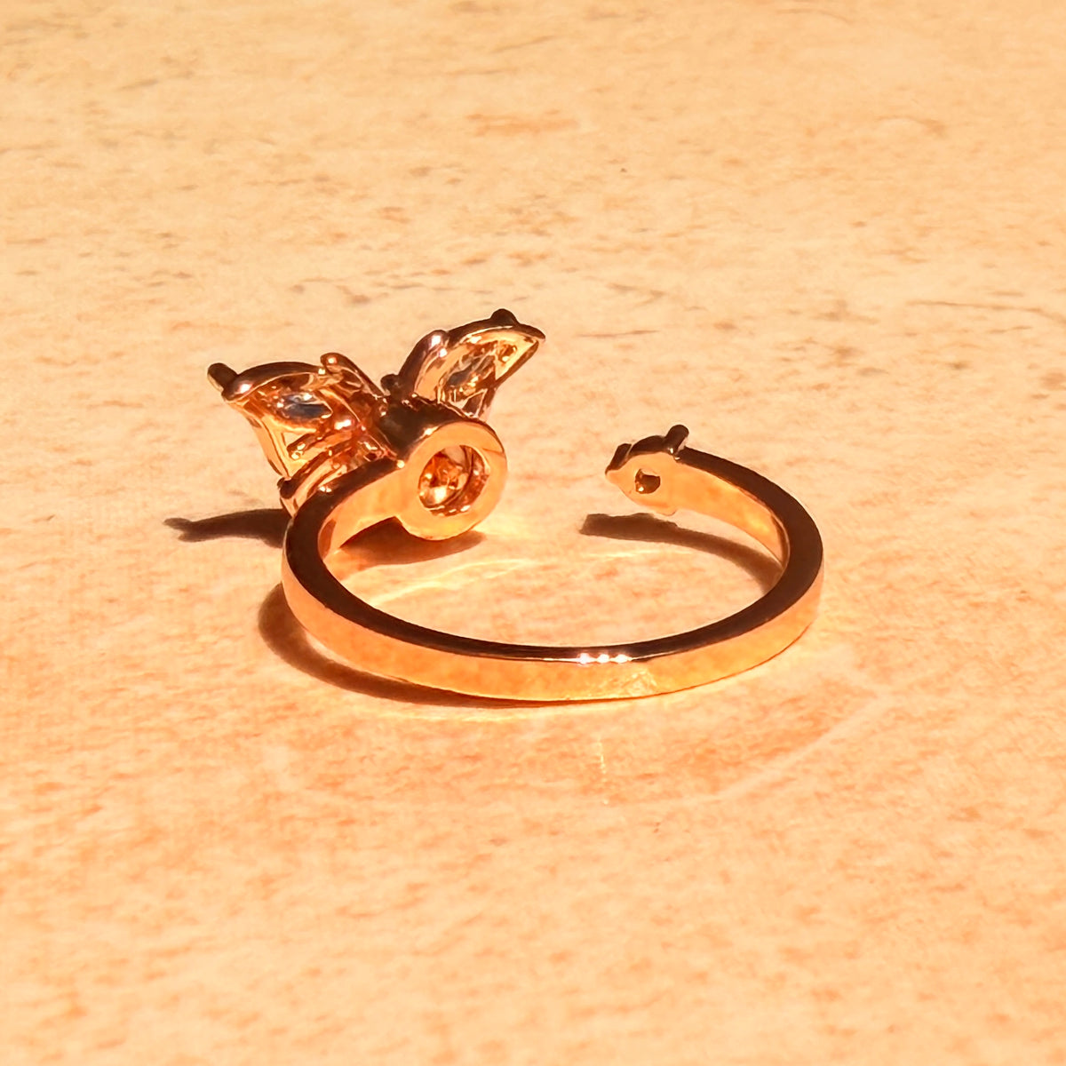 Azure Butterfly Spinner Ring by Lupaire