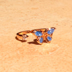 Azure Butterfly Spinner Ring by Lupaire