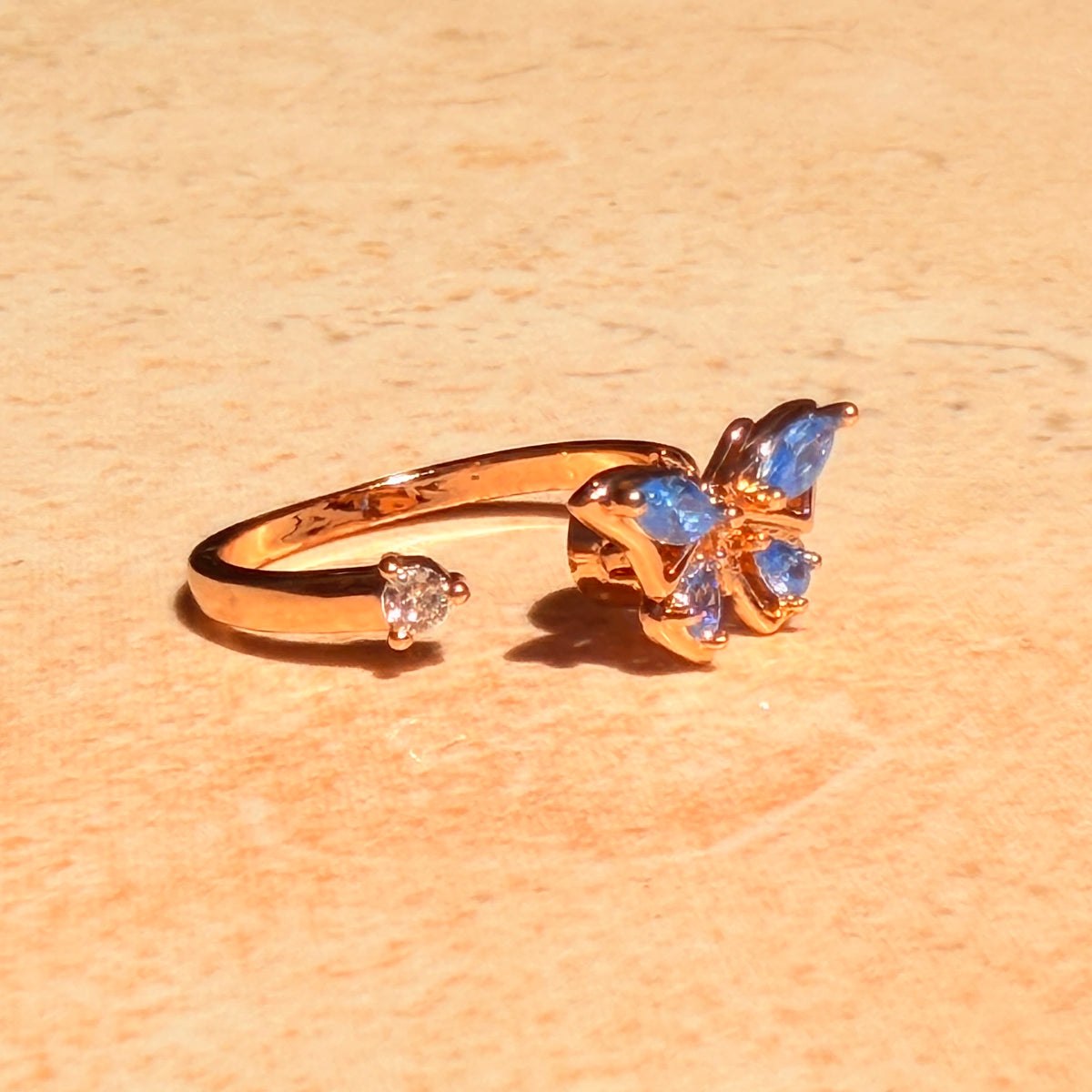 Azure Butterfly Spinner Ring by Lupaire