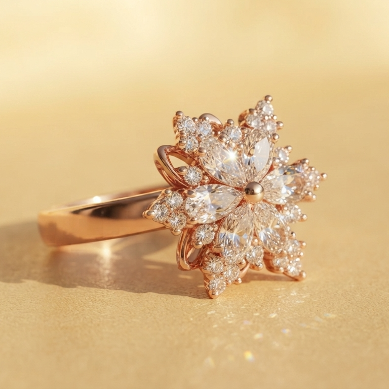 Celestial Snowflake Ring by Lupaire