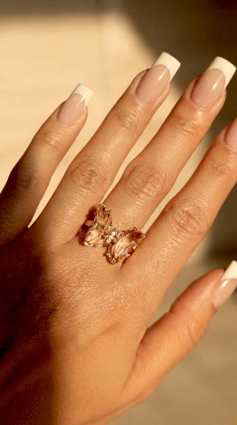 Crystal Butterfly Ring by Lupaire