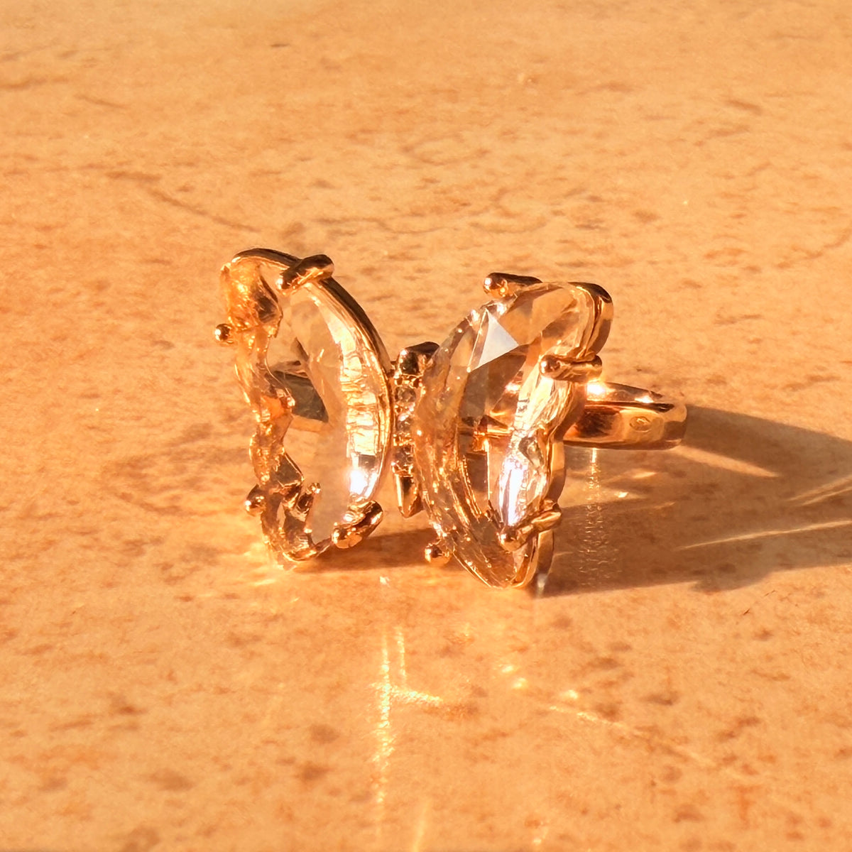 Crystal Butterfly Ring by Lupaire