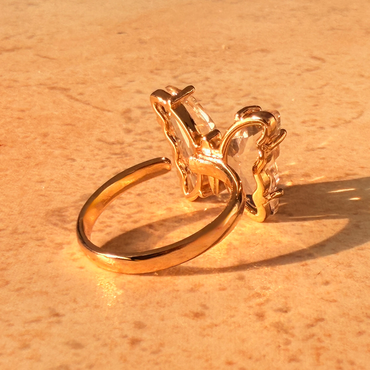 Crystal Butterfly Ring by Lupaire
