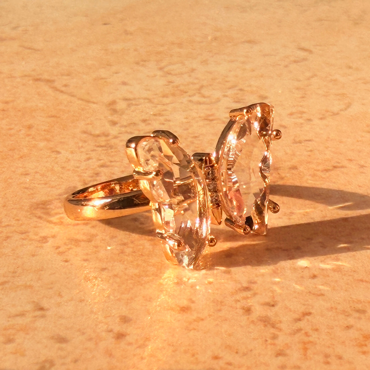 Crystal Butterfly Ring by Lupaire