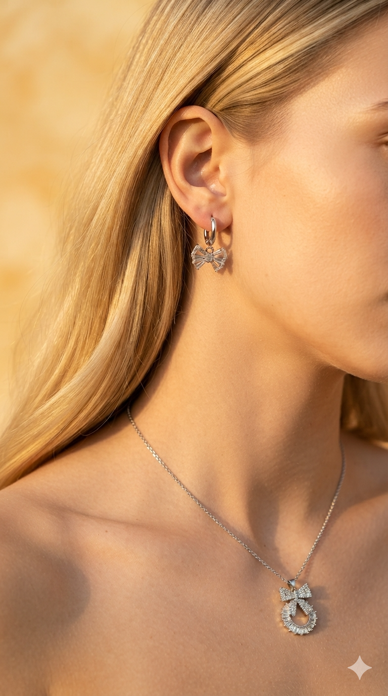Forever Bow Earrings by Lupaire