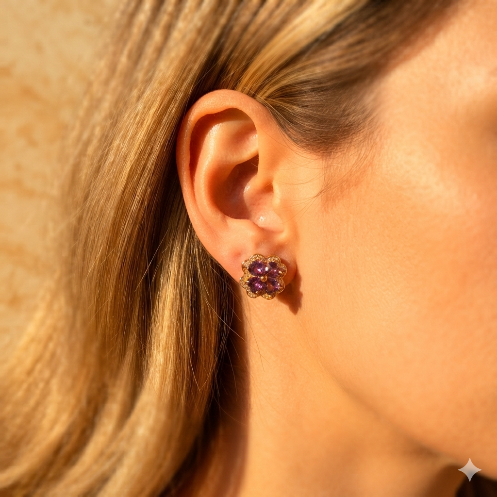 Lavender Blossom Earrings by Lupaire
