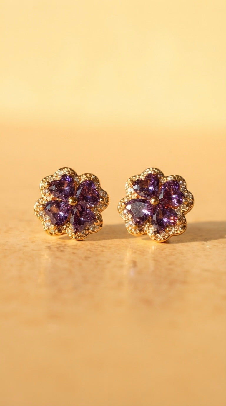 Lavender Blossom Earrings by Lupaire