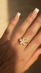 Peach Blossom Spinner Ring by Lupaire