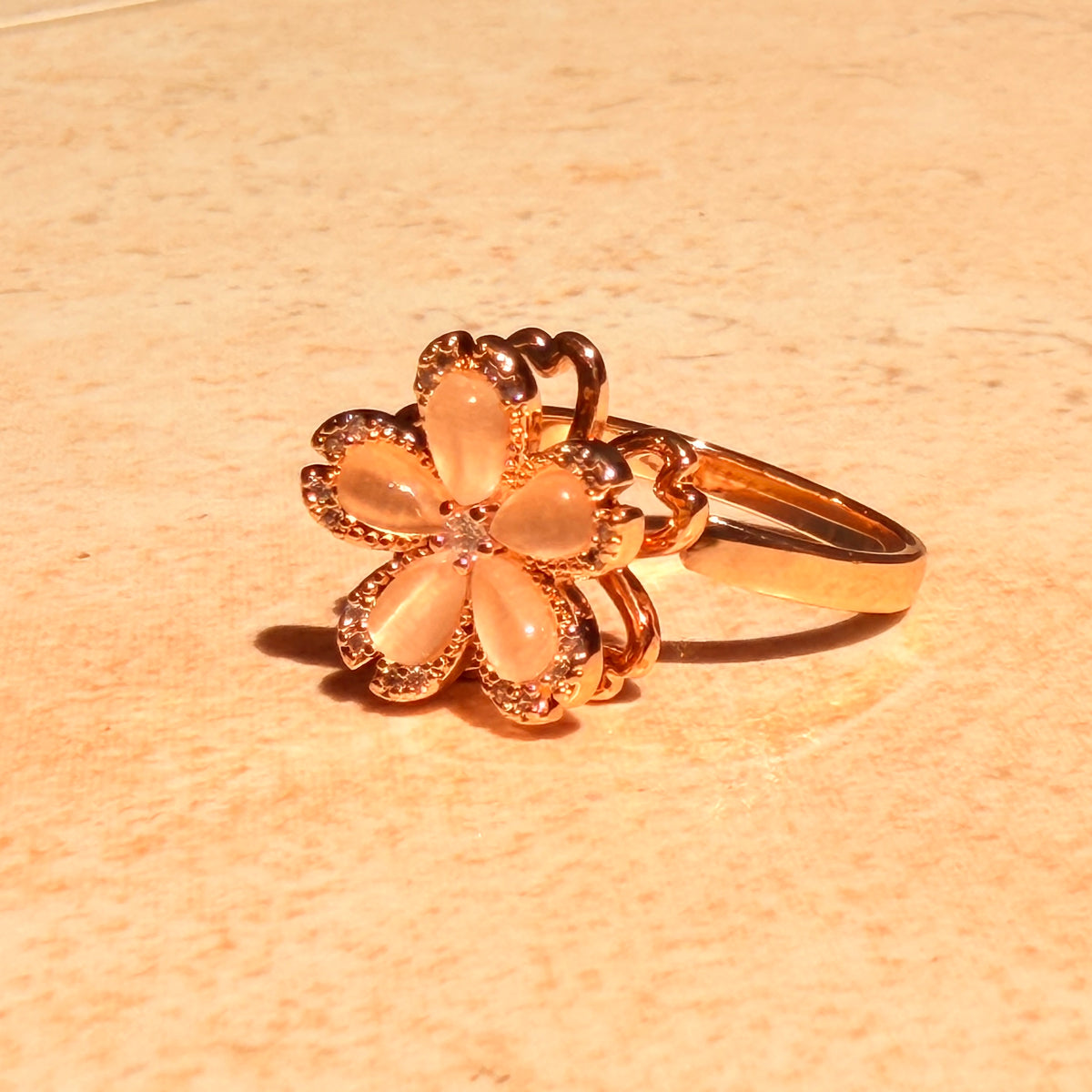 Peach Blossom Spinner Ring by Lupaire