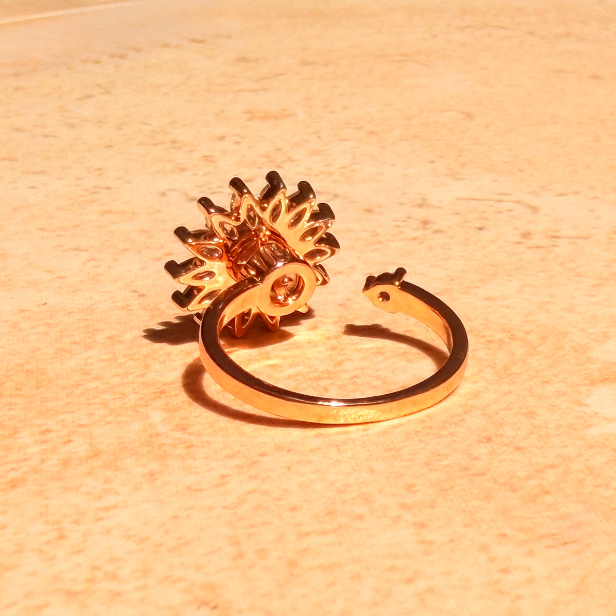 Peach Blossom Spinner Ring by Lupaire