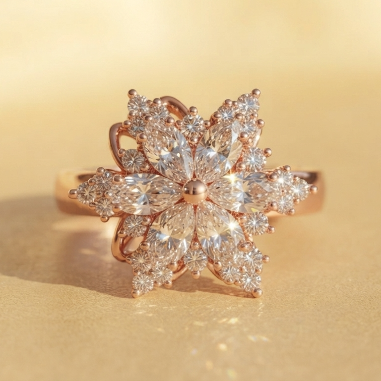 Celestial Snowflake Ring by Lupaire