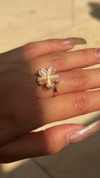 Peach Blossom Spinner Ring by Lupaire